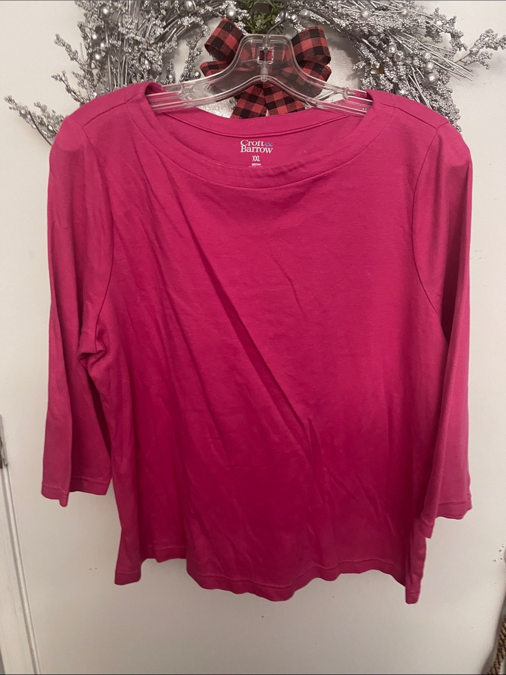 croft & barrow Bright Fuchsia Long Sleeve Tee